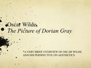 Oscar Wilde, The Picture of Dorian Gray