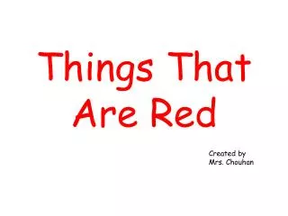 Things That Are Red