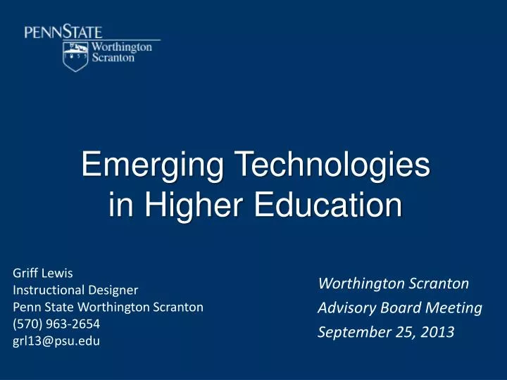 emerging technologies in higher education