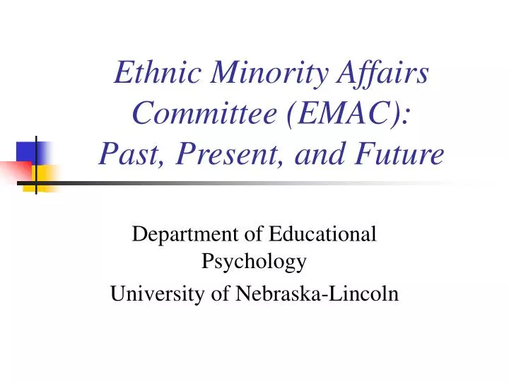 ethnic minority affairs committee emac past present and future