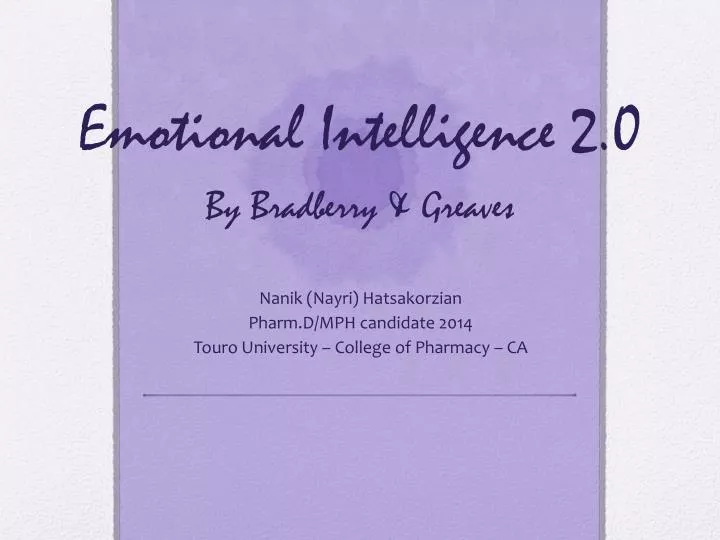 emotional intelligence 2 0 by bradberry greaves