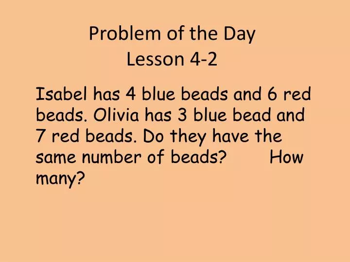 problem of the day lesson 4 2