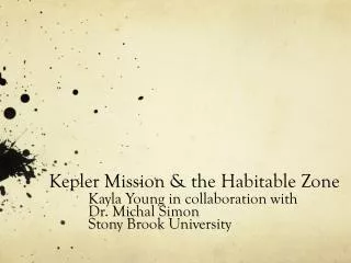 Kepler Mission &amp; the Habitable Zone