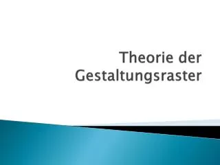 theorie der gestaltungsraster