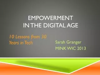 Empowerment in the digital age