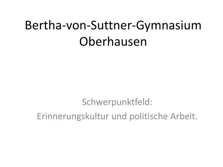 bertha von suttner gymnasium oberhausen
