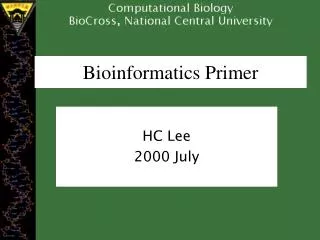 Bioinformatics Primer