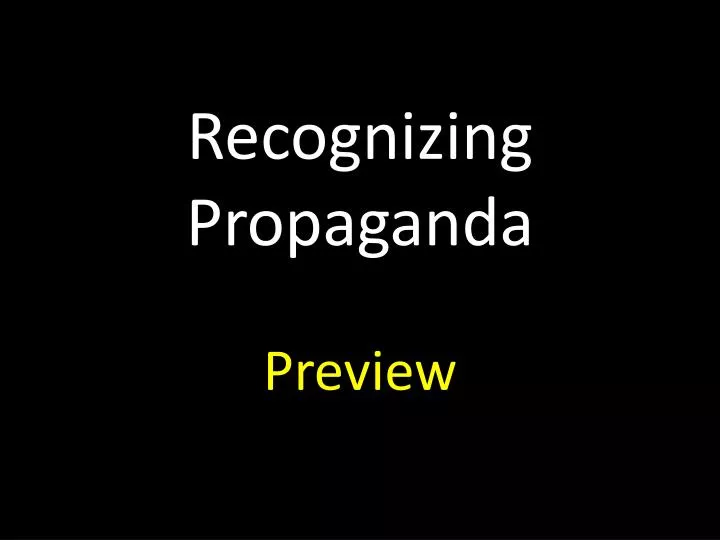 recognizing propaganda