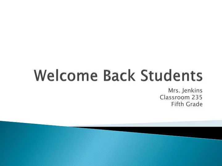 welcome back students