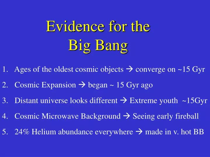 evidence for the big bang