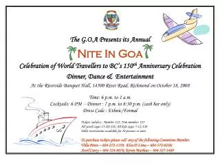 The G.O.A Presents its Annual Nite In Goa