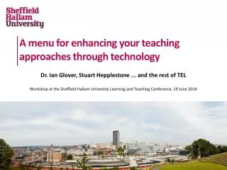 A menu for enhancing your teaching approaches through technology