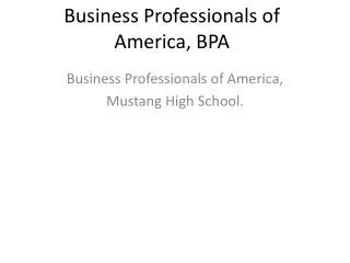 Business Professionals of America, BPA