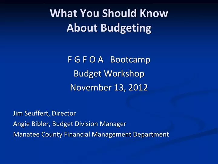 what you should know about budgeting