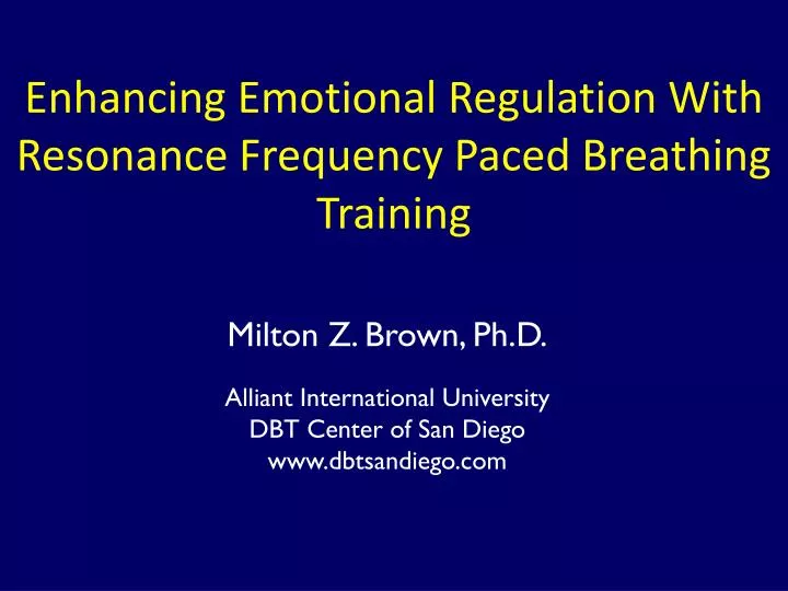 enhancing emotional regulation with resonance frequency paced breathing training