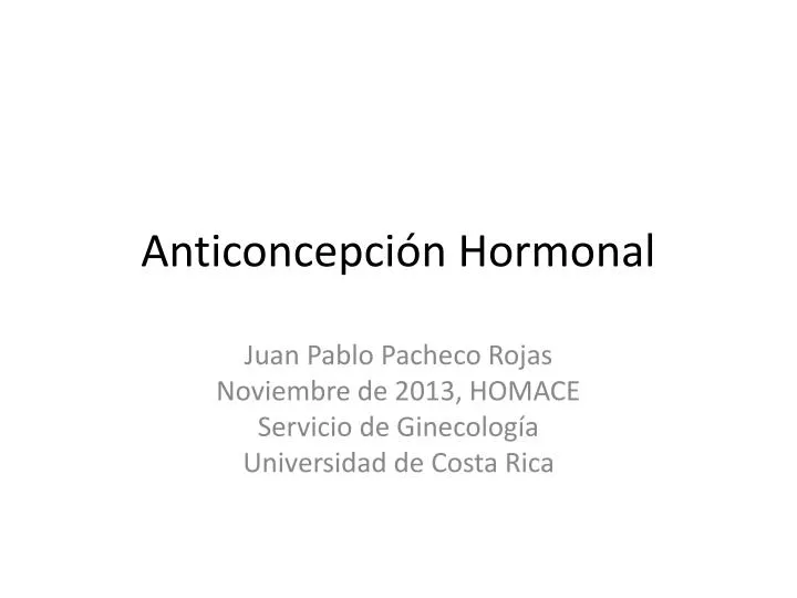 anticoncepci n hormonal