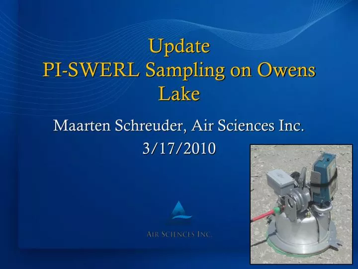 update pi swerl sampling on owens lake