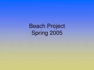 Beach Project Spring 2005