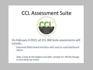 CCL Assessment Suite