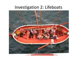 Investigation 2: Lifeboats