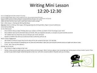 Writing Mini Lesson 12:20-12:30