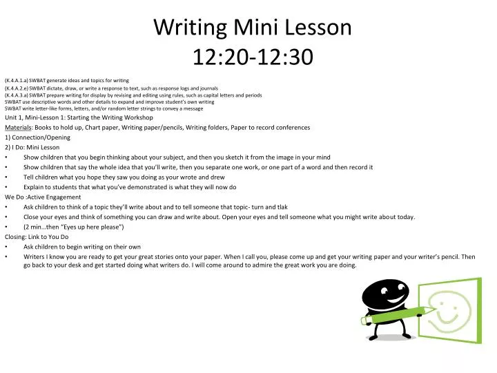 writing mini lesson 12 20 12 30