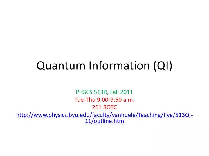 quantum information qi