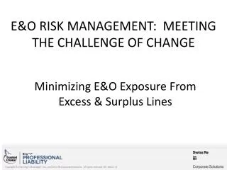 e o risk management meeting the challenge of change