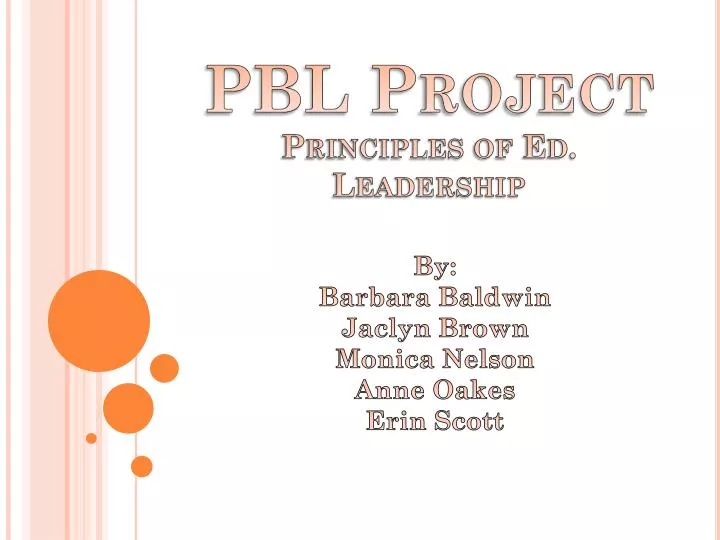 pbl project principles of ed leadership