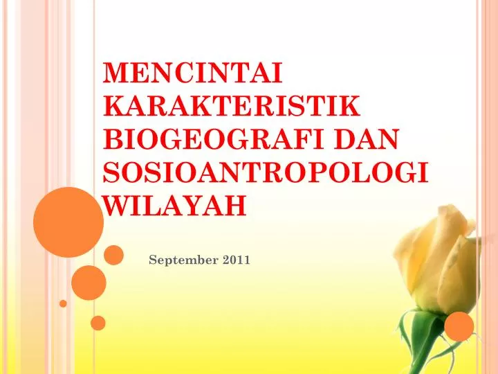 mencintai karakteristik biogeografi dan sosioantropologi wilayah