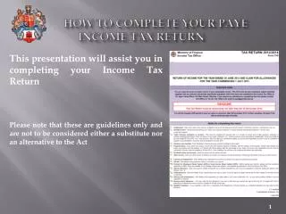 How to complete your PAYE Income Tax Return