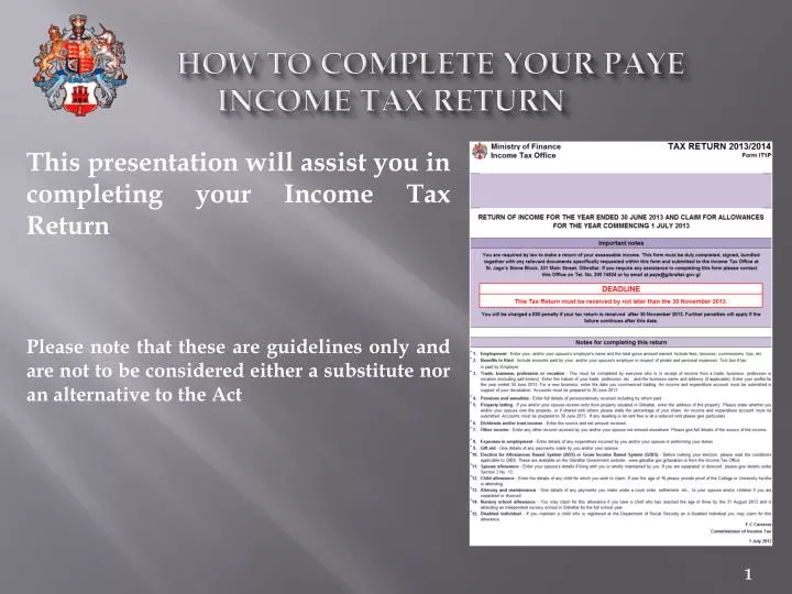 how to complete your paye income tax return