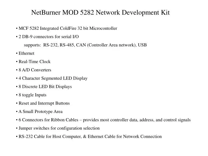 netburner mod 5282 network development kit
