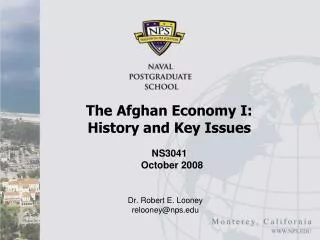 The Afghan Economy I: History and Key Issues
