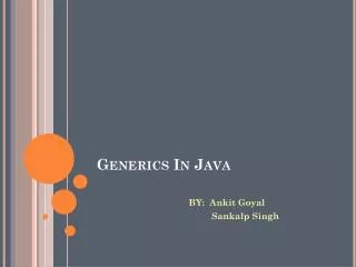 Generics In Java