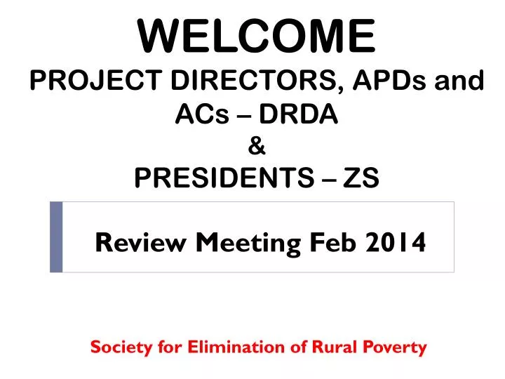 society for elimination of rural poverty