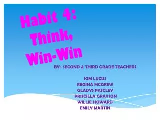 Habit 4: Think, Win-Win
