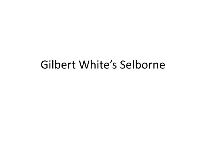 gilbert white s selborne
