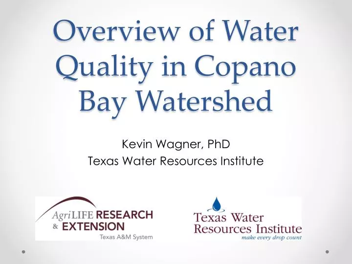 overview of water quality in copano bay watershed