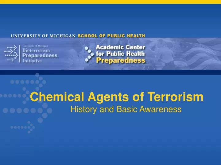 chemical agents of terrorism