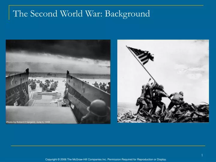 the second world war background