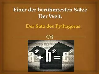 der satz des p ythagoras