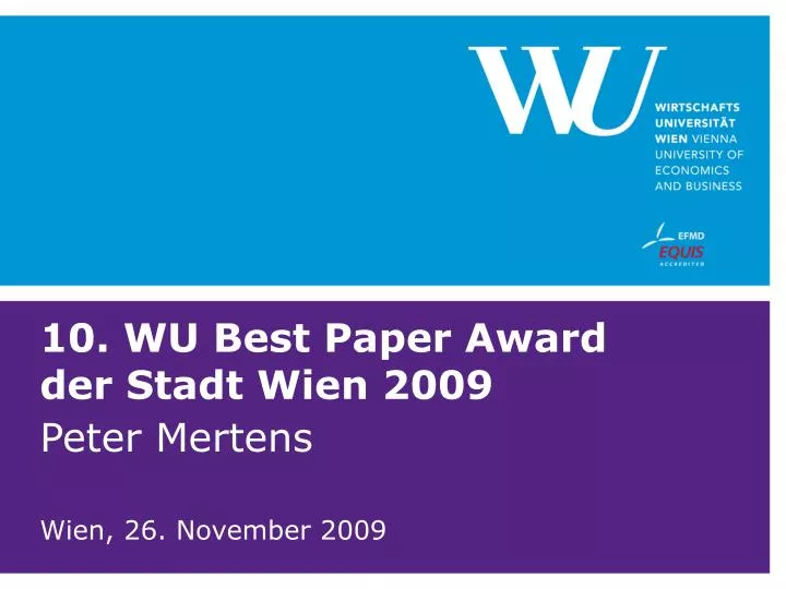 10 wu best paper award der stadt wien 2009