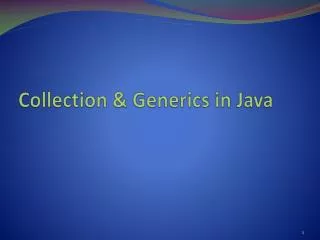 Collection &amp; Generics in Java