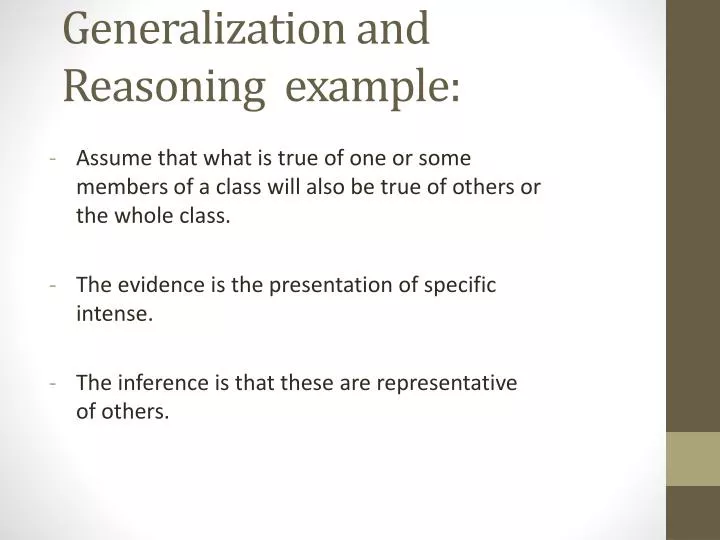 generalization and reasoning example