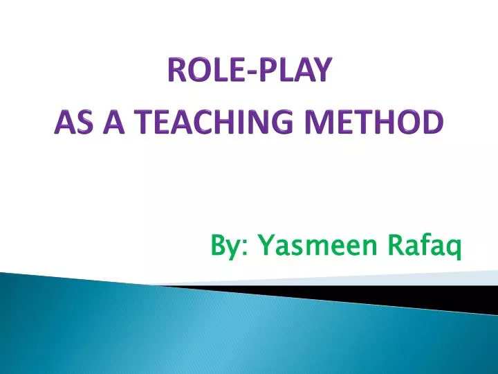 role play as a teaching method