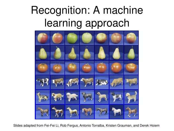 recognition a machine learning approach