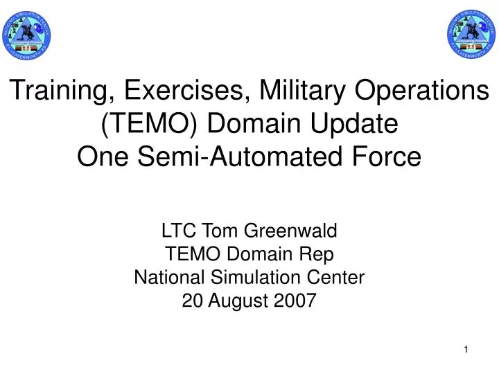 training exercises military operations temo domain update one semi automated force
