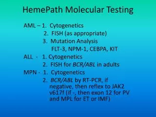 HemePath Molecular Testing