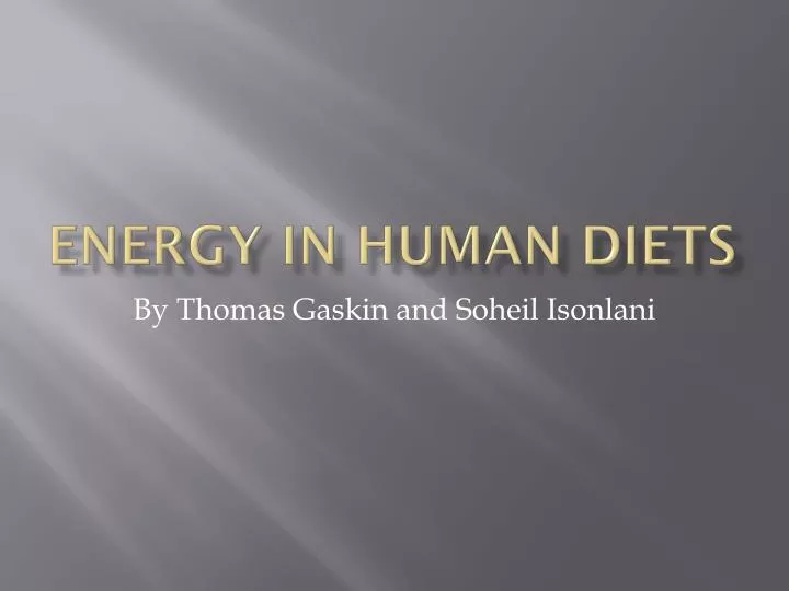 energy in human diets